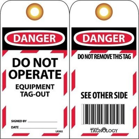 NMC Do Not Operate Equip Tag-Out, 6X3, Pk10 LR302